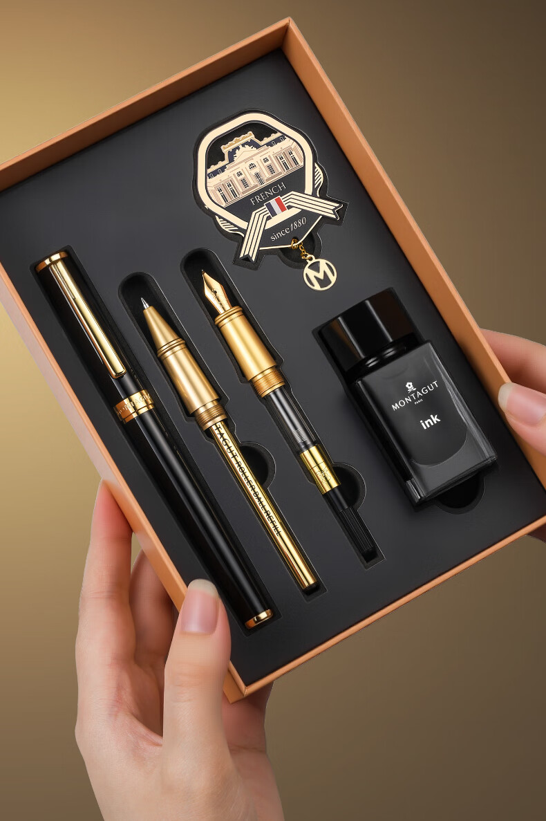 MONTAGUT 520 Gift Three-in-One Business High-End Pen Set Adult Calligraphy Art Signature Pen Men's Premium Women's Exquisite Gift Pearl Gray 13