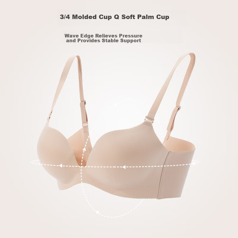 Бюстгальтер Maniform Smooth Seamless Push-Up Bra, бесшовный, с мягкими чашками, без косточек, для маленькой груди, размер 75C, цвет телесный