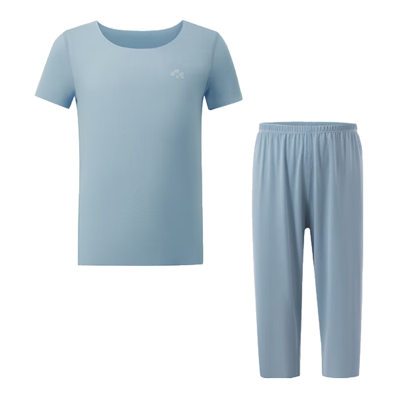 Aimer Kids Sleepwear for Boys And Girls, Parent-Child Moisture-Wicking Antibacterial Pajamas Mesh Home Set, Boys - Sleep Blue, Size 100