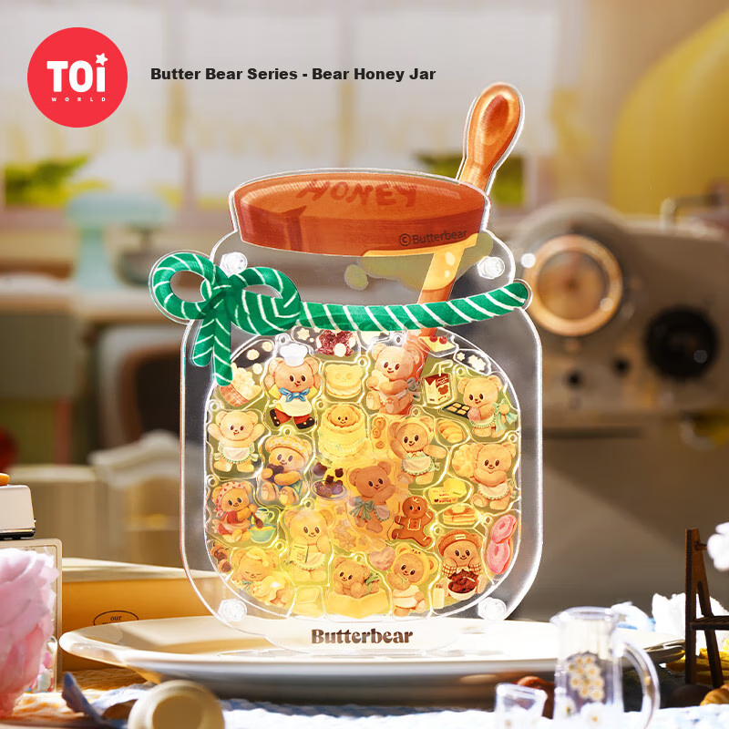 TOI Huiyichuan Puzzle Butter Bear, 32-Piece 3D Ornament, Handmade Toy, Birthday Gift, Bear in Honey Pot