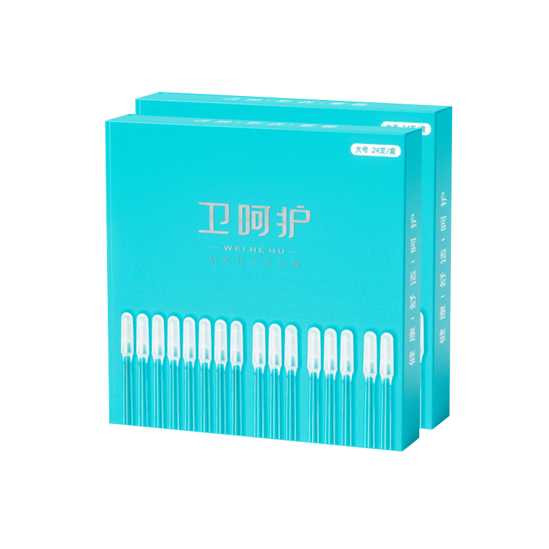 CHUSHE Adhesive Ear Picks 48pcs Ear Cleaning Tool Safe Sticky Cotton Swabs Large Size for Kids
