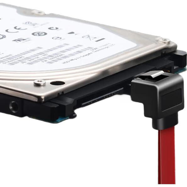 Кабель SATA 3.0 BURLEFRAN для жесткого диска, SSD/HDD, оптического привода, красный угловой разъем, 0.5 метра