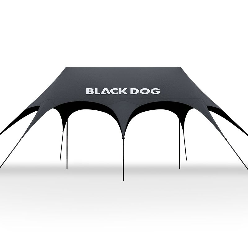 Black Dog Titanium Black Vinyl Canopy Windless Outdoor Camping Tent Sunshade Rainproof Shelter Medium 26㎡