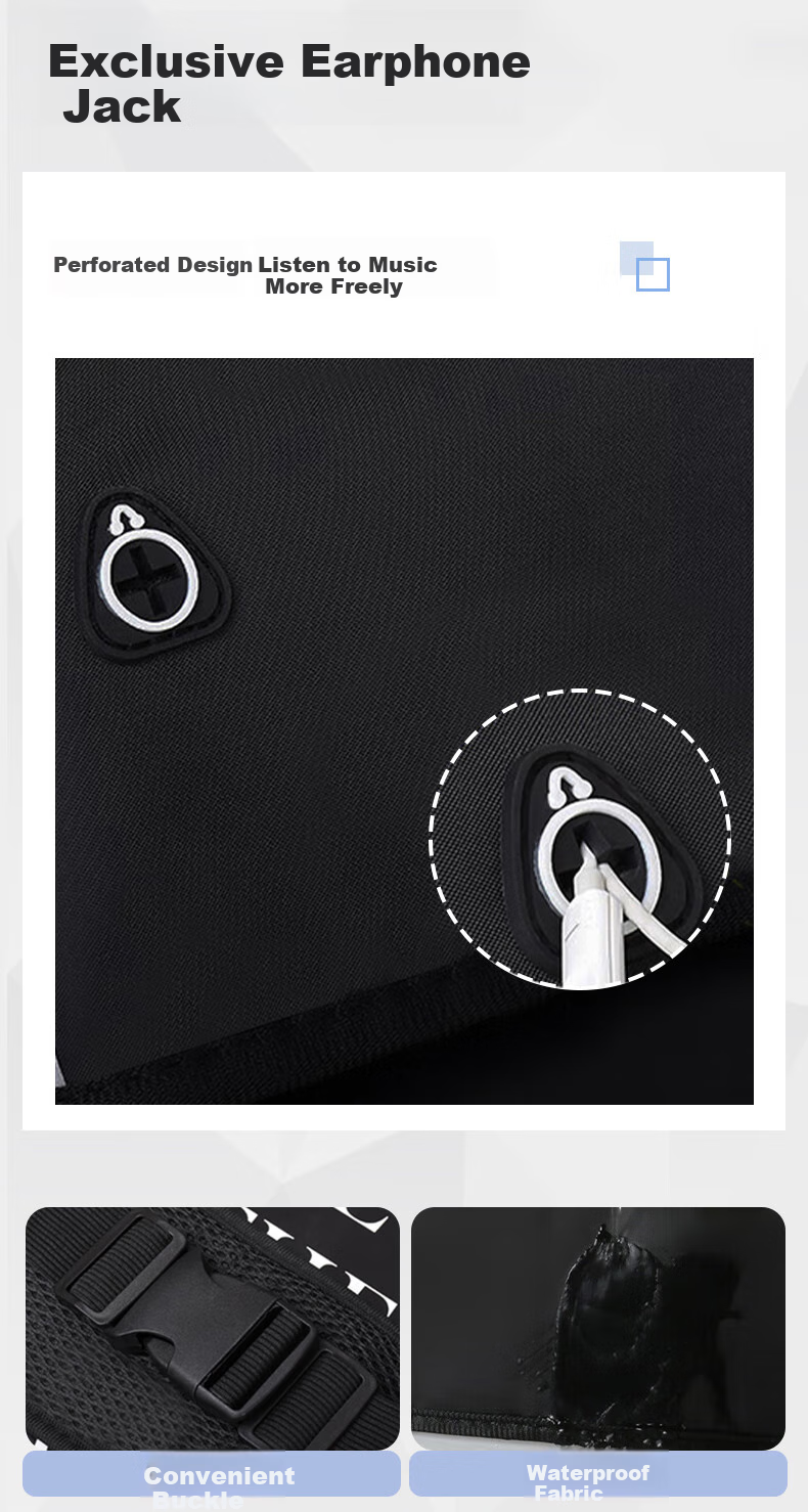 SooGree Sports Running Waist Pack with Phone And Earphone Holder, Adjustable Belt, Portable Outdoor Storage Gear 6