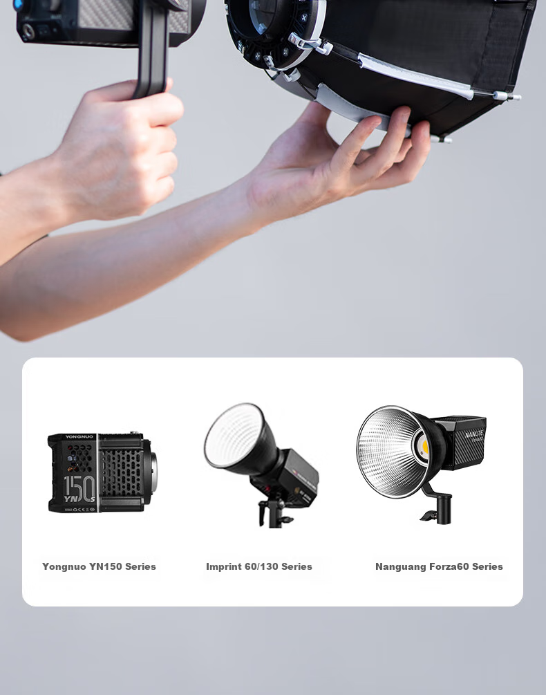 AMBITFUL PS22 Mini Octagonal Deep Softbox, Small Portable Fill Light, Suitable for Live Streaming, Nan Guang 60W Yongnuo YN150 4