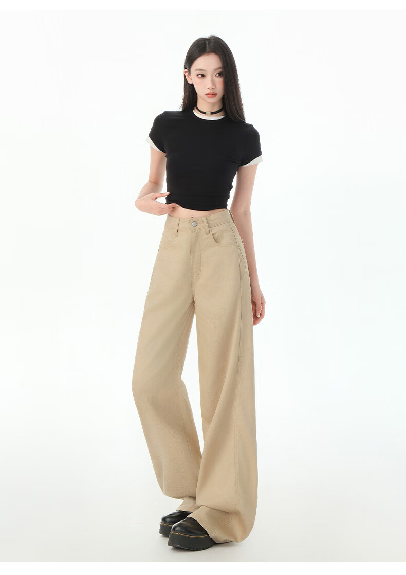 Boruilai Lyocell Tencel Wide-Leg Jeans for Women Spring Summer White Pants 2026 New High-Waist Straight-Leg Trousers 18