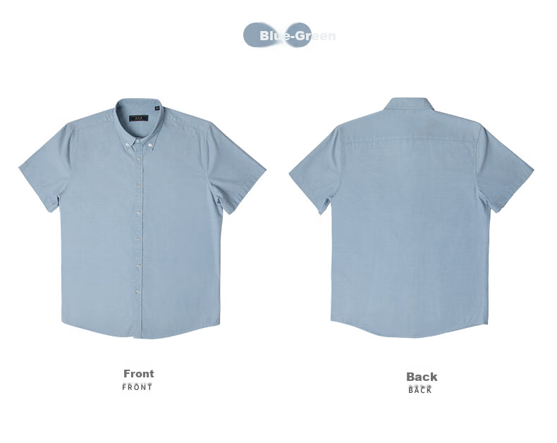 BLACKMONDAY Premium Pure Cotton Shirt for Men, Short-Sleeved Summer All-Cotton Versatile Casual Flannel Business Wrinkle-Free Dress Shirt 11