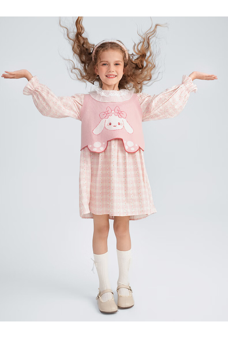 MOMOCO Girls' Autumn Sweet Printed Two-Piece Set, Size 140 8