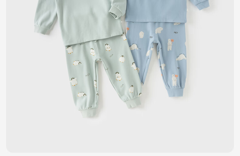 DAVE & BELLA Kids' Autumn Long-Sleeve Antibacterial and Anti-Mite Underwear Set for Boys Age 5 1