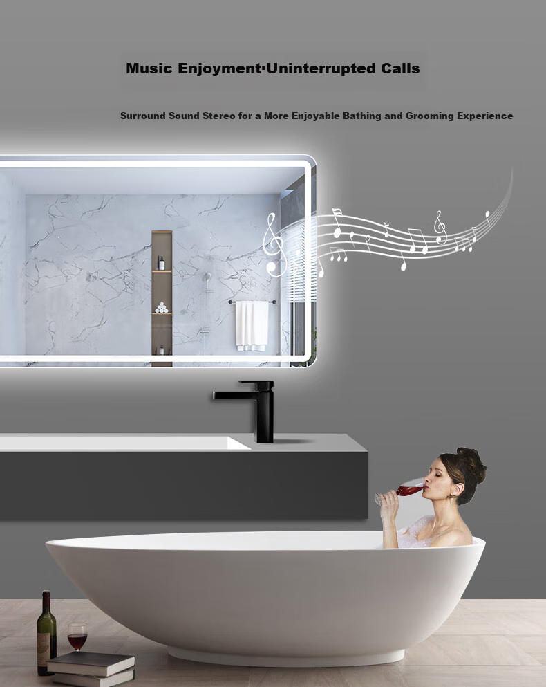 Moxiao Smart Mirror Hotel Bathroom Makeup Mirror Touchscreen Anti-Fog Bathroom Mirror 700*900mm Two-Button Three-Color Timer 5