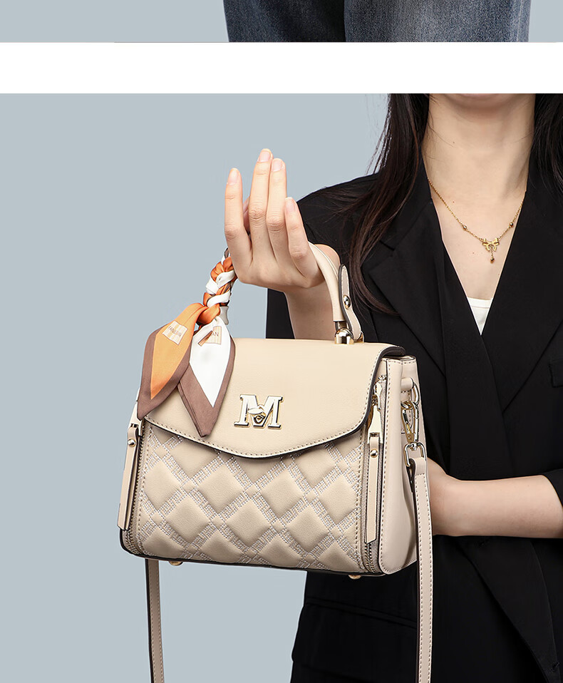 Aiqinghai Leather Handbag, Women's Crossbody Bag, Large Capacity Tote Bag, Light Luxury Brand, Practical Birthday And Mother's Day Gift for Mom 2