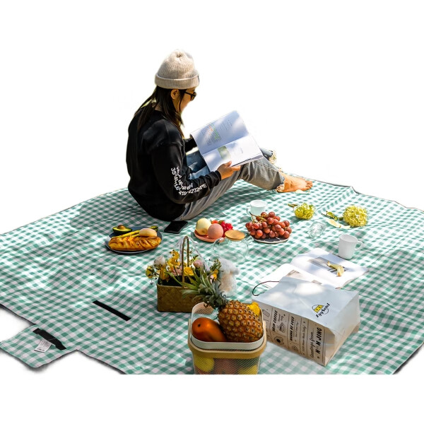 Туристический коврик Deli, утолщенный, влагостойкий, портативный, из ткани Оксфорд, размер 195*200 см, зеленый