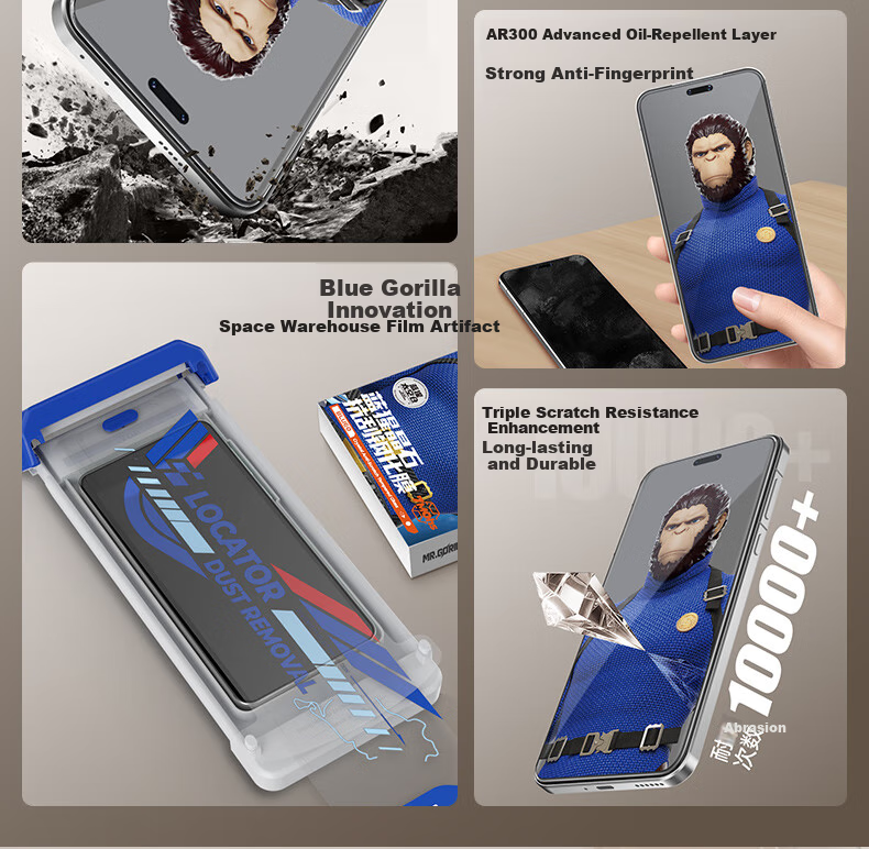 BLUEO Tempered Glass Screen Protector for Honor Magic7Pro, Crystal Clear High-Definition Shatterproof Wear-Resistant Phone Film 4