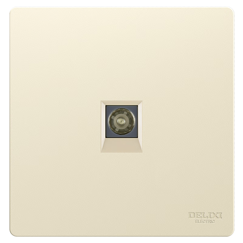 DELIXI CD806 Matte Frosted Cream Style Large Panel TV Socket Silver Osmanthus Yellow