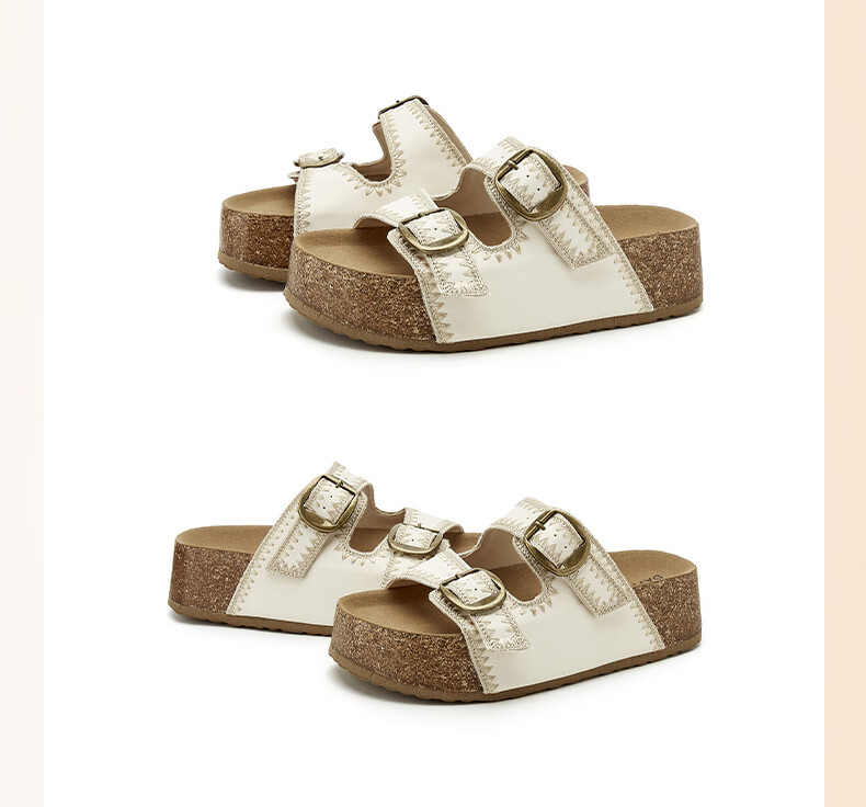 DAPHNE Women's Platform Birkenstock Sandals 2026 Summer New Trendy Height-Increasing Slip-On Beach Shoes 34