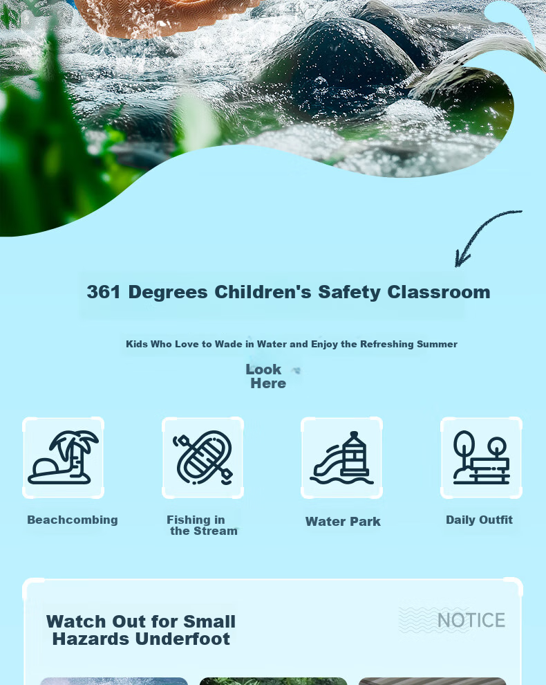 361° Children's Shoes, Kids' Sandals Summer 2025, Boys And Girls Breathable Wear-Resistant Toe Protection Creek Shoes Closed-Toe Sandals, Blue Size 37 2