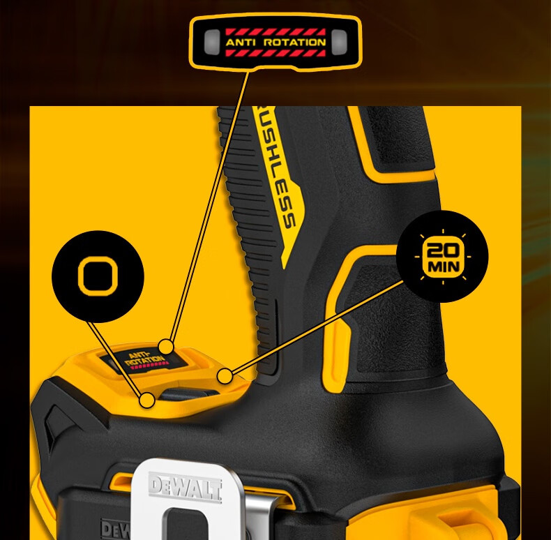 DEWALT 20V Lithium-Ion Brushless Compact Drill Driver Electric Screwdriver Single Machine DCD801NT-A9 2