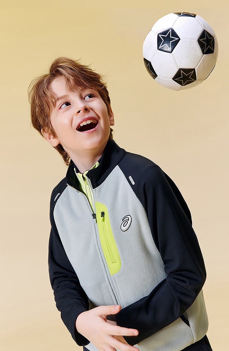 ASICS Kids 25 Years Anti-Static Fleece Long Sleeve Raglan Sleeve Sports Jacket for Older Children 4