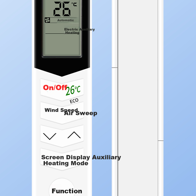 Dongpuli Universal Remote Control for Midea Hualing Air Conditioners, Suitable for Wall-Mounted Units, Floor-Standing Units, And Central Air Conditioning Units RN02D/02A/02J/BG 08CA 8