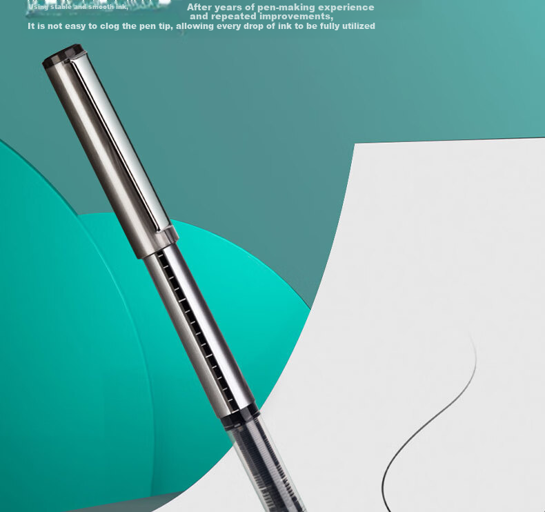 Deli 1600mAh Large Capacity Gel Pen, Direct Liquid Pen, 0.5mm Full Needle Tube, Student Signature Pen, Rollerball Pen, Ink Pen, Black, 12 Pens/box S1600 11