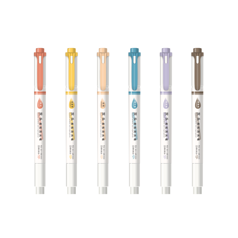 M&G Stationery Premium Double-Ended Highlighter Pen 6-Color Set, National Style, Student Marker Pen, Colorful Highlighting Pen, Stylish Ins Journal AHMT6219