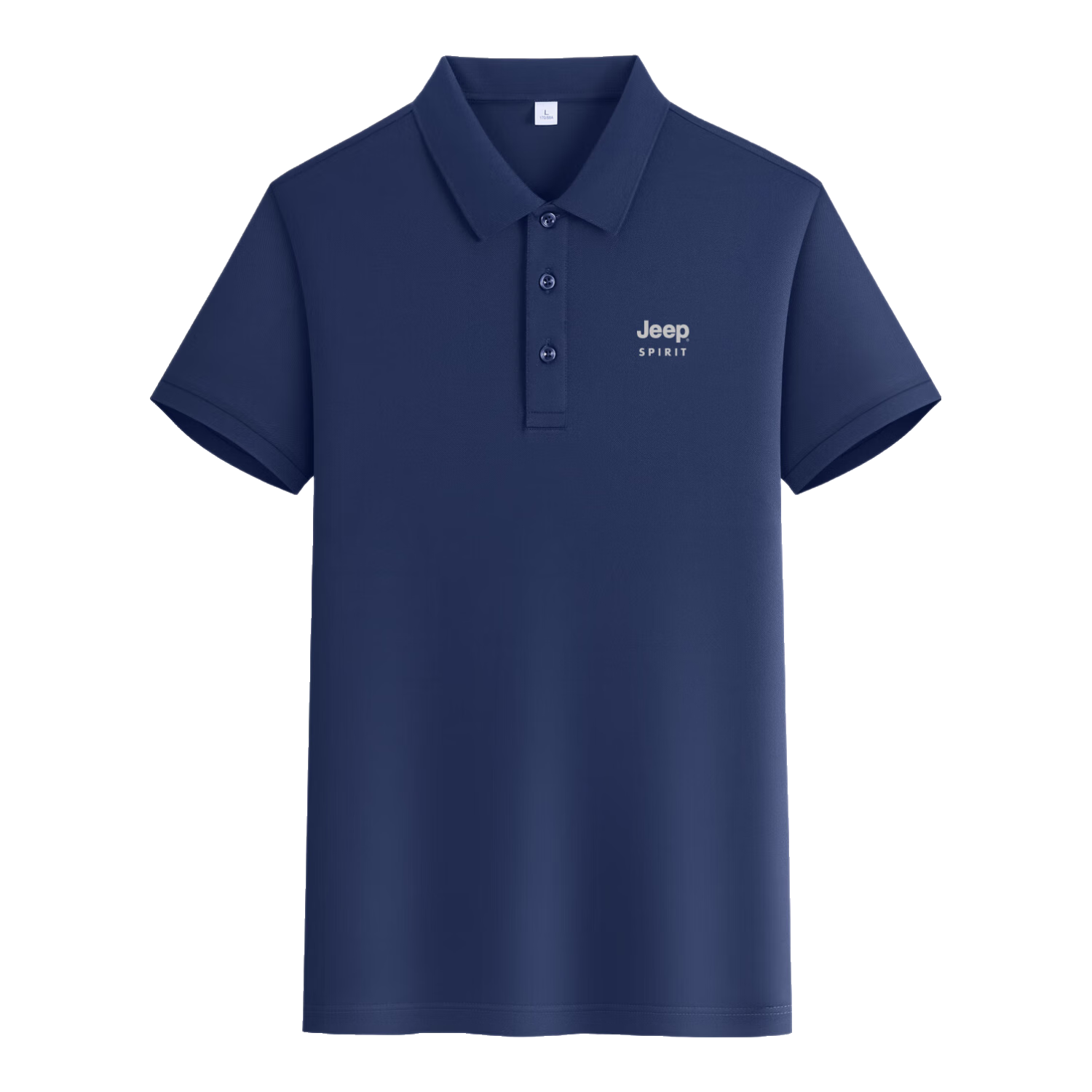 JEEP SPIRIT Short-Sleeve T-Shirt for Men, Breathable Summer Polo Shirt with Collar, Quick-Dry Ice Silk Casual Sports Top, Navy Blue 3XL