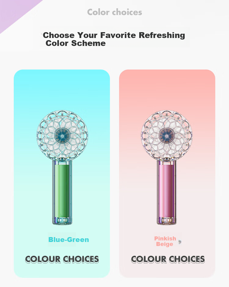 Newmine Handheld Mini Fan, Portable Mini Fan with 13-Hour Long Battery Life, Quiet Operation, Colorful Light, Desktop Cooling Fan, Dazzling Blue And Cya 4