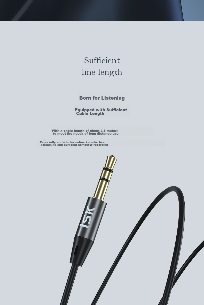 ISK SEM5S Red Wired Monitoring In-Ear Headphones, Professional Live Streaming High-Fidelity HIFI Earphones, Karaoke Music Sleep Deep Bass Mobile Computer Sound Card Universal Earplugs 6