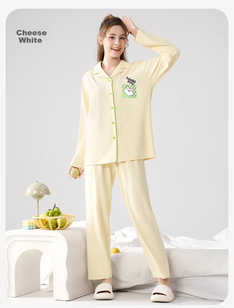 Jiusuiban [Air-Conditioned Room Recommendation] Children's Pajamas, Boys And Girls Spring And Autumn Pure Cotton Moisture-Wicking Youth Home Wear Set 7