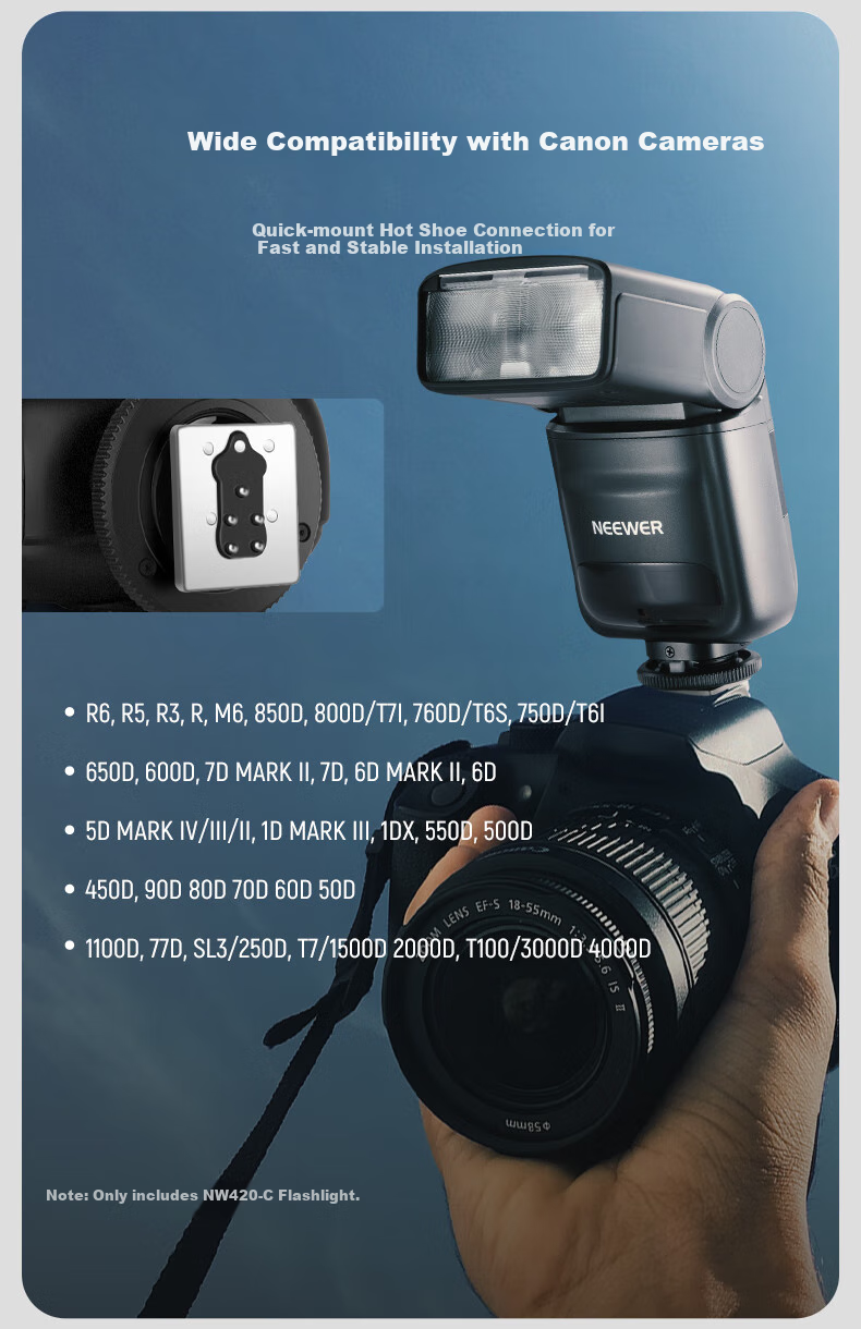 NEEWER NW420 Hot Shoe Flash for Sony Cameras, DSLR And Mirrorless, TTL Front And Back Curtain Sync External Flash for Photography Portrait And Wedding 12
