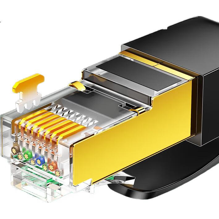 Кабель SAMZHE CAT7 Pure Copper Ethernet, 10 Gigabit Shielded Network Connection Cable, High Flexibility Industrial-Grade Finished Network Cable, Computer Broadband Home Use Patch Cord 5 Meters GR7050G