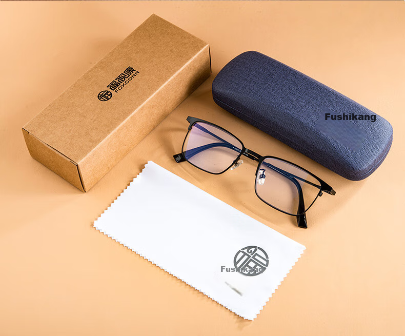 Fushikang Business Anti-Blue Light Metal Full-Frame Imported Ultra-Light High-Definition Reading Glasses F1009, Black +100 Degrees 17