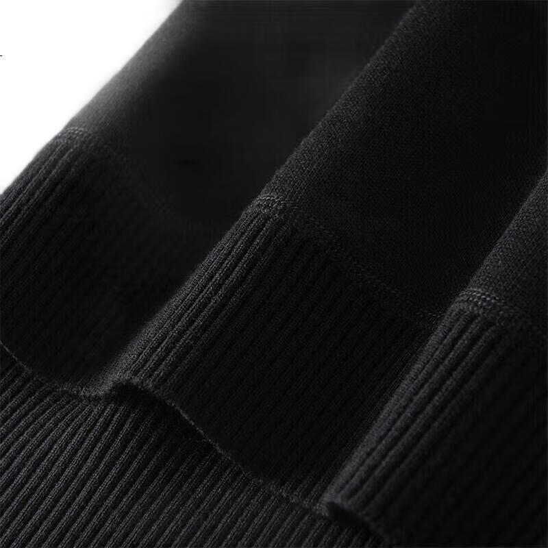 GENIOLAMODE Men's Turtleneck Sweater, Winter Fleece-Lined Warm Base Layer, Men's Winter Knit Top, Black, XL