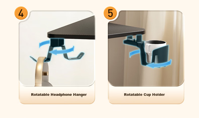 PSEAT Computer Desk Gaming Station with Multiple Scenarios, Compact Desk with Movable Computer Table, Home Gaming Desk 10