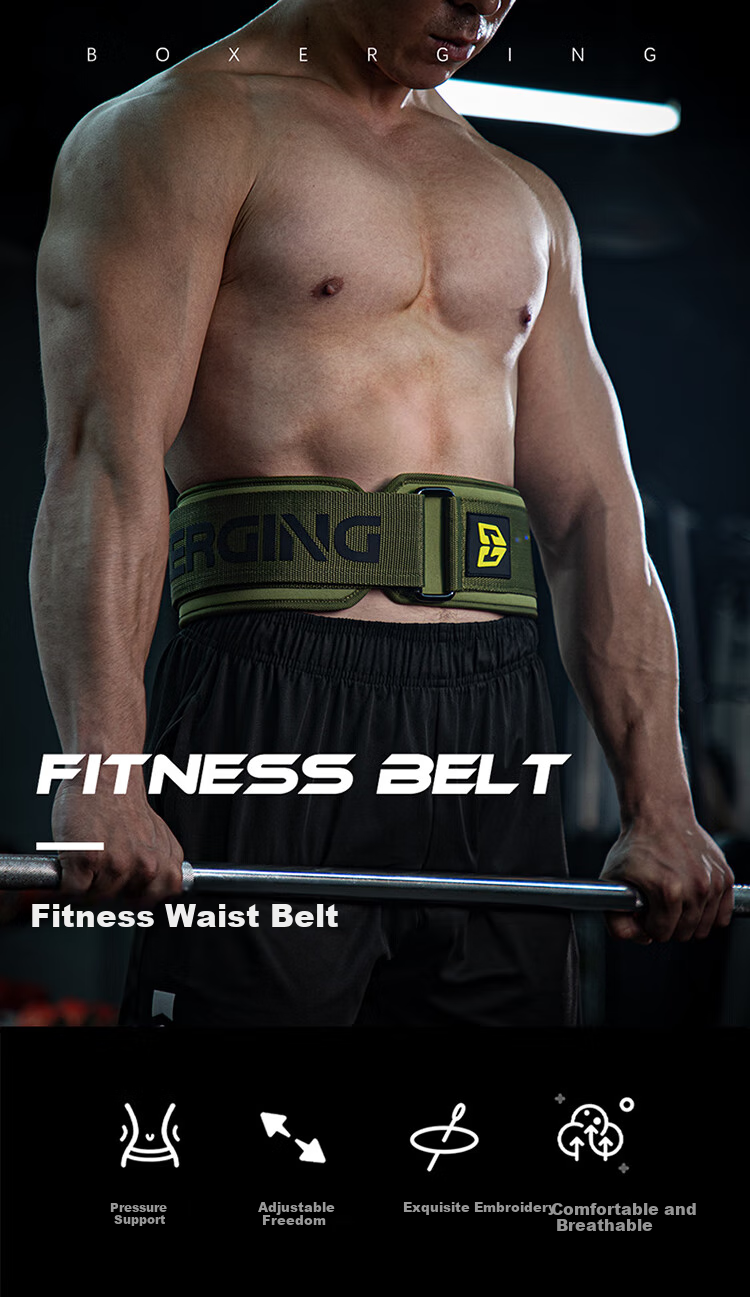 Gingpai Sport Fitness Waist Belt for Squats And Deadlifts, Professional Strength Training Equipment, Sports Protective Gear, Weightlifting Back Support for Men, Black And Yellow, Size L 1