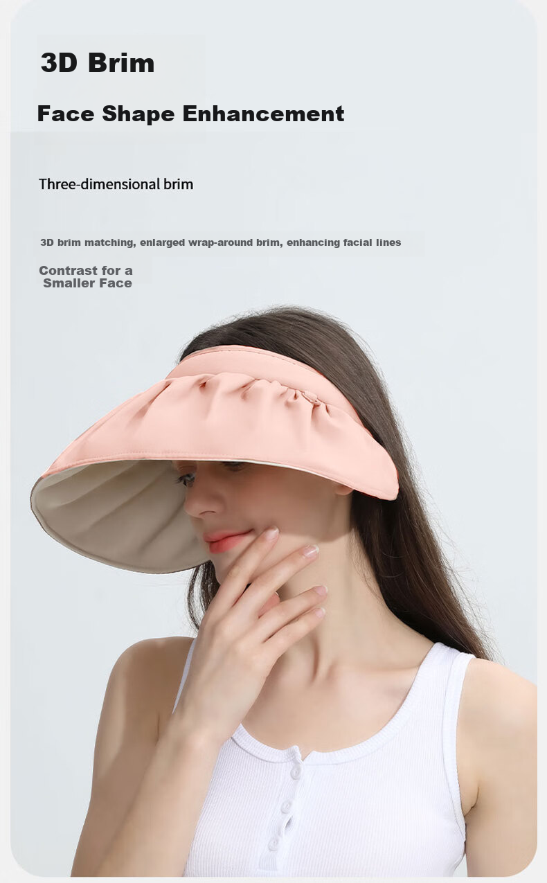 DUSENNA Summer Sun Protection Hat for Women, Visor Sun Hat, UV Protection Shell Hat, Milk Tea Apricot Color 7