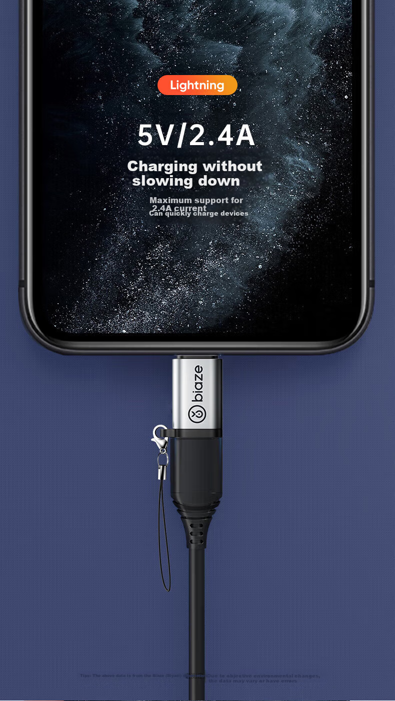 BIAZE Compatible Android And Apple Adapter, Type-C Female to Lightning Male Data Cable Charging Transfer Converter, Phone14/13Pro Max/12 Mobile Phone Adapter 4