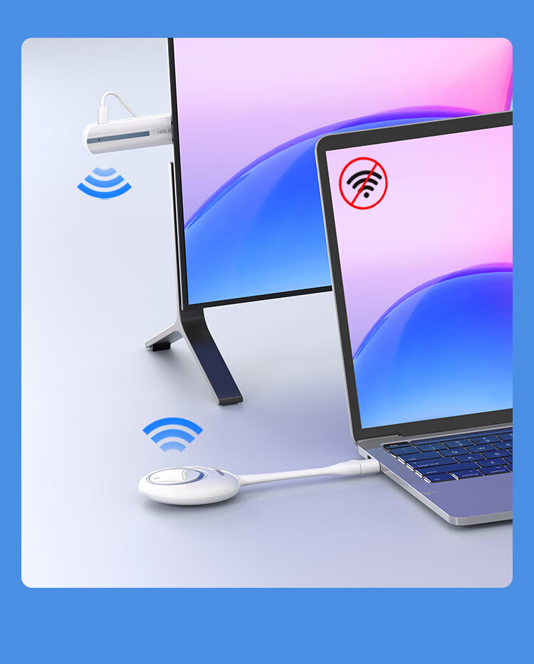 Horion [Wujie 2S] HDMI Wireless Screen Mirroring Device, 4K Screen Casting Adapter, Compatible with Office Laptops, Desktop Computers, Smartphones, TV Display Projection, USB+C Dual Port HG-2S Kit 7