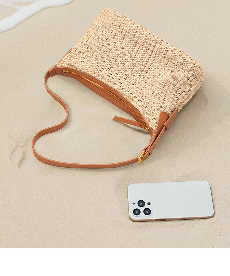 Mood New Casual Vacation Beach Bag, Hobo Underarm Bag, Commuter Tote Crossbody Woven Bag, Birthday Gift 12