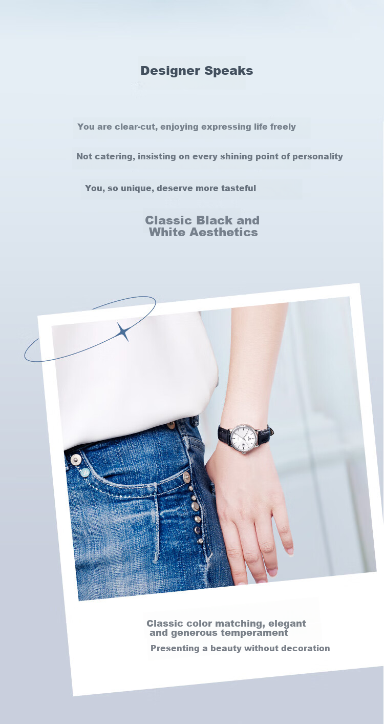 EBOHR Women's Master Series Casual White Leather Strap Mechanical Watch, Birthday And Holiday Gift, 36170142 3