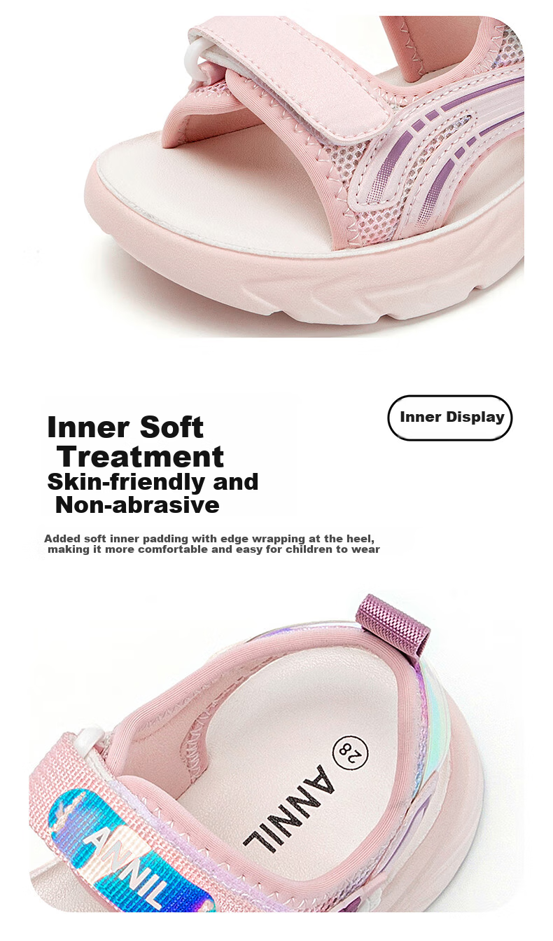 Annil Children's Sandals for Girls, 2025 Summer New Style, Velcro Girls' Shoes, Lightweight Soft-Soled Beach Sandals 6292 10