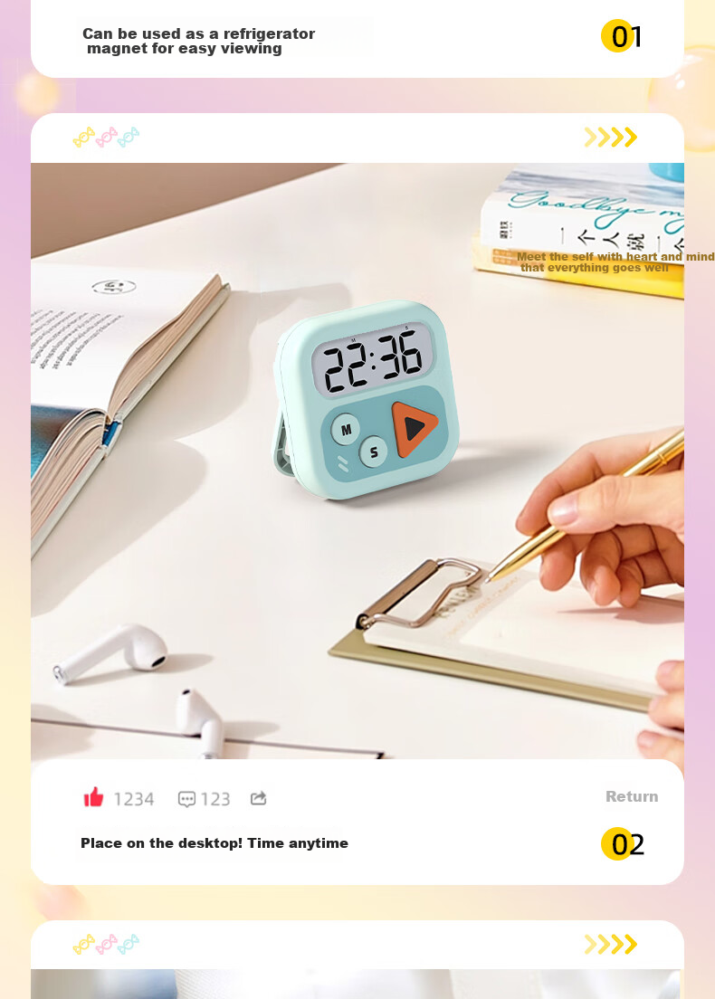 Timess X Disney Collaboration Visual Timer, Kitchen Cooking Timer, Student Dopamine Time Management Device, Back-To Gift 8