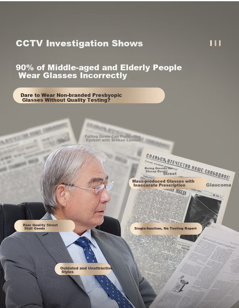GOGOSOON Reading Glasses for Men, Middle-Aged And Elderly Brand Official Authentic High-Definition Anti-Blue Light Presbyopic Ultra-Light Reading Glasses for Me 3