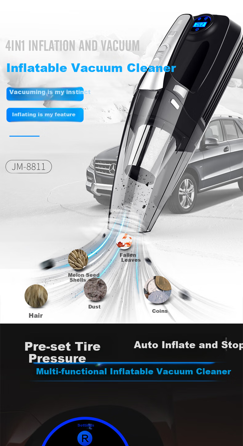 Jumu Car Vacuum Cleaner with Air Pump, Dual-Purpose Four-In Multifunctional Handheld High-Power Vacuum Cleaner JM-8811 1