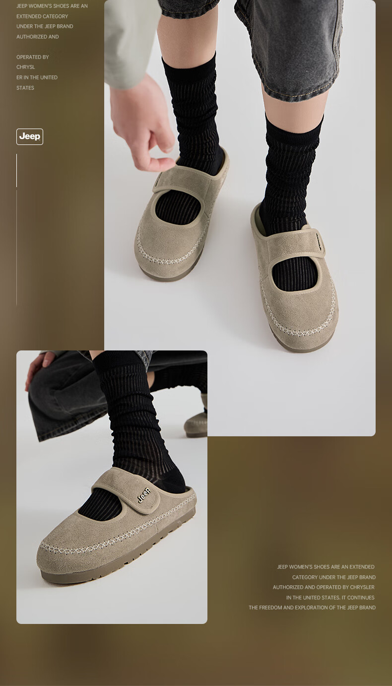 Jeep Baotou Birkenstock New Summer Breathable Slip-On Casual Mary Jane Women's Sandals Brown Size 36 11