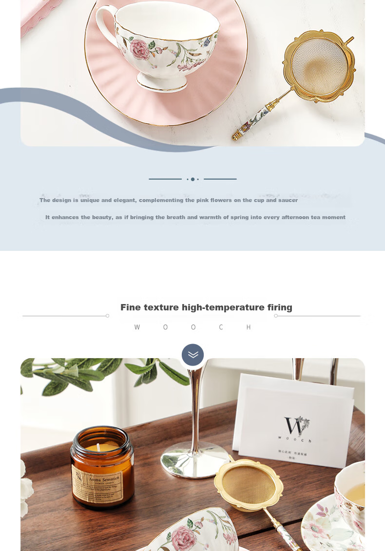 WOOCH Sweet Series Cup And Saucer Gift Box Set, Luxurious Exquisite Coffee Cups, Engagement Gifts, Wedding Favors, Housewarming Presents 4