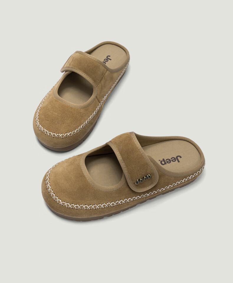 Jeep Baotou Birkenstock New Summer Breathable Slip-On Casual Mary Jane Women's Sandals Brown Size 36 14