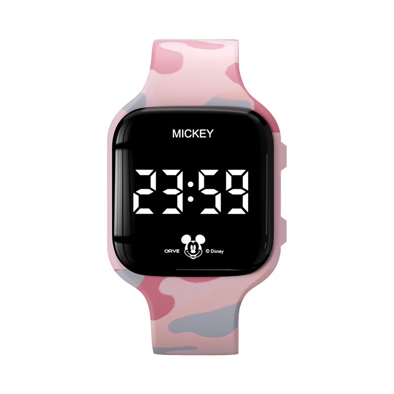 Disney Mickey Kids Sports Watch Student Luminous Waterproof Silent Vibration Alarm Clock Electronic Watch for Boys and Girls Middle and High School