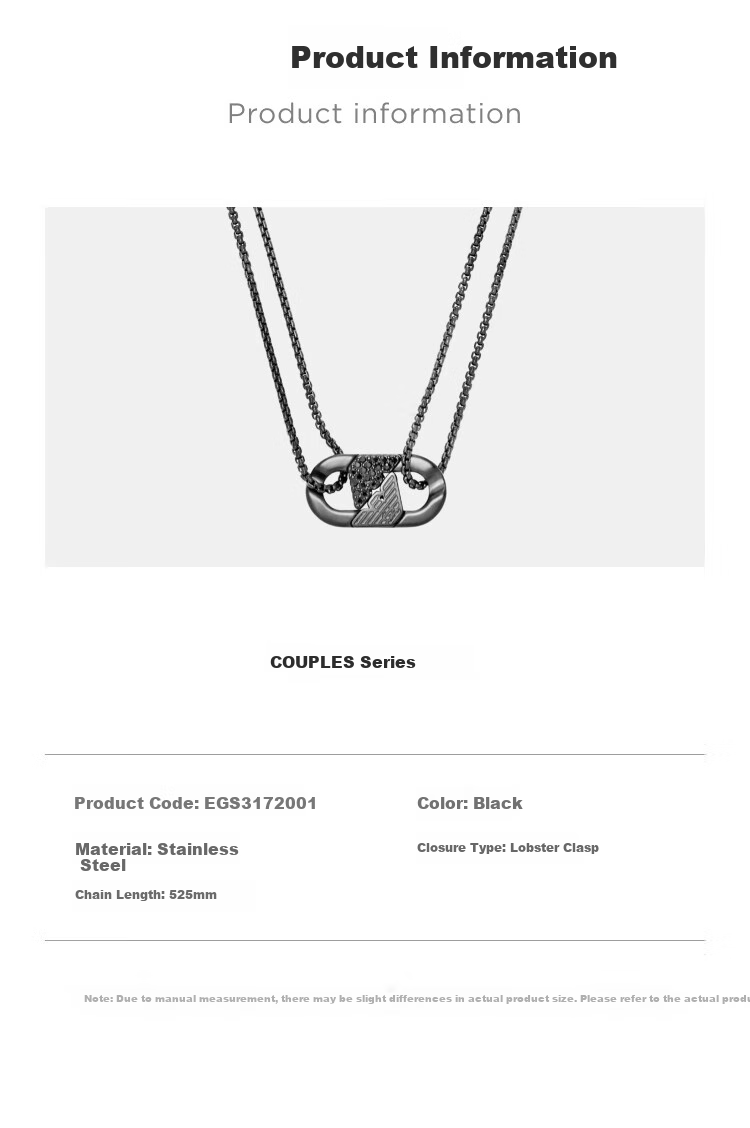 EMPORIO ARMANI Simple Women's Necklace, Fashionable Ladies' Necklace Birthday Gift for Girlfriend EGS3174710 5