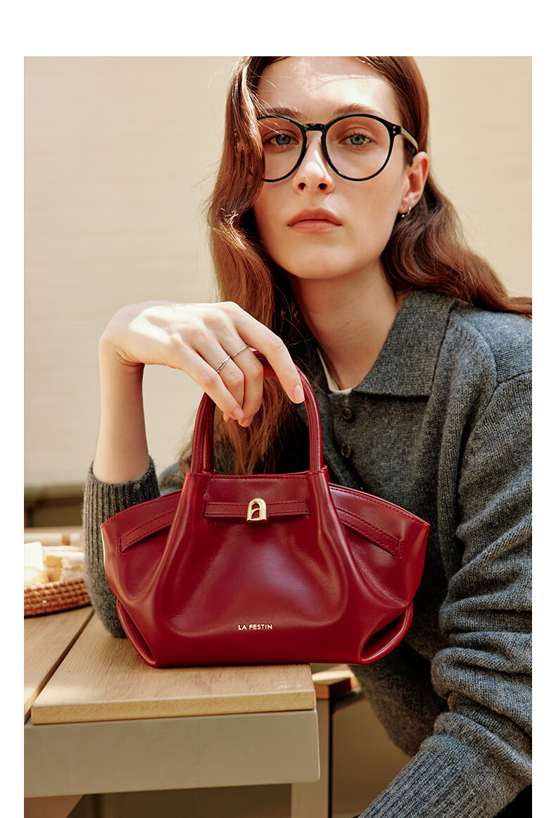 La Festin Suede Small Lazy Bag, 2026 New Style Handbag, Crossbody Basket, Women's Tote Dumpling Bag, Birthday Gift for Girls 5